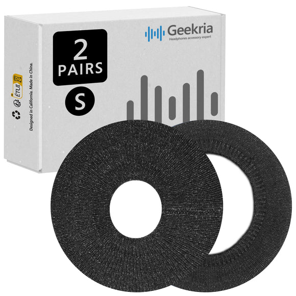 Geekria 2 Pairs Flex Fabric Headphones Ear Covers, Washable & Stretchable Sanitary Earcup Protectors for On-Ear Headset Ear Pads, Sweat Cover for Warm & Comfort (Size S / Black)