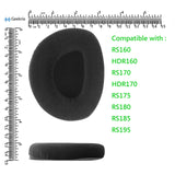 Geekria Comfort Velour Replacement Ear Pads for Sennheiser RS160, HDR160, RS170, HDR170, RS175, RS180, RS185, RS195 Headphones Ear Cushions, Headset Earpads, Ear Cups Cover Repair Parts (Black)