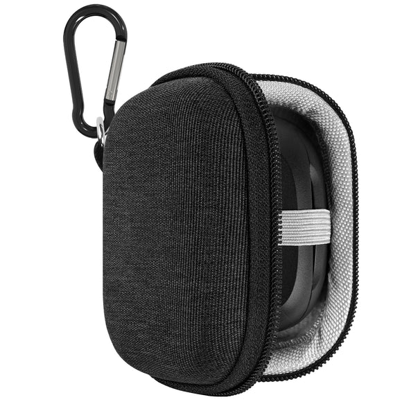 Geekria Shield Earbuds Case Compatible with Skullcandy EcoBuds, Dime 2, Dime 3, Smokin' Buds True Wireless Earbud, Replacement Hard Shell Travel Carrying Bag with Carabiner Clip (Grey)