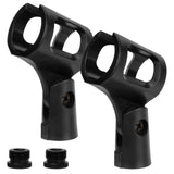 Geekria for Creators Universal Microphone Clip Holder, Adjustable Mic Mount Suitable for Handheld Microphones, Compatible with Shure SM58S, PGA48, Sennheiser E 835, E945 (Black / 2 Pack)