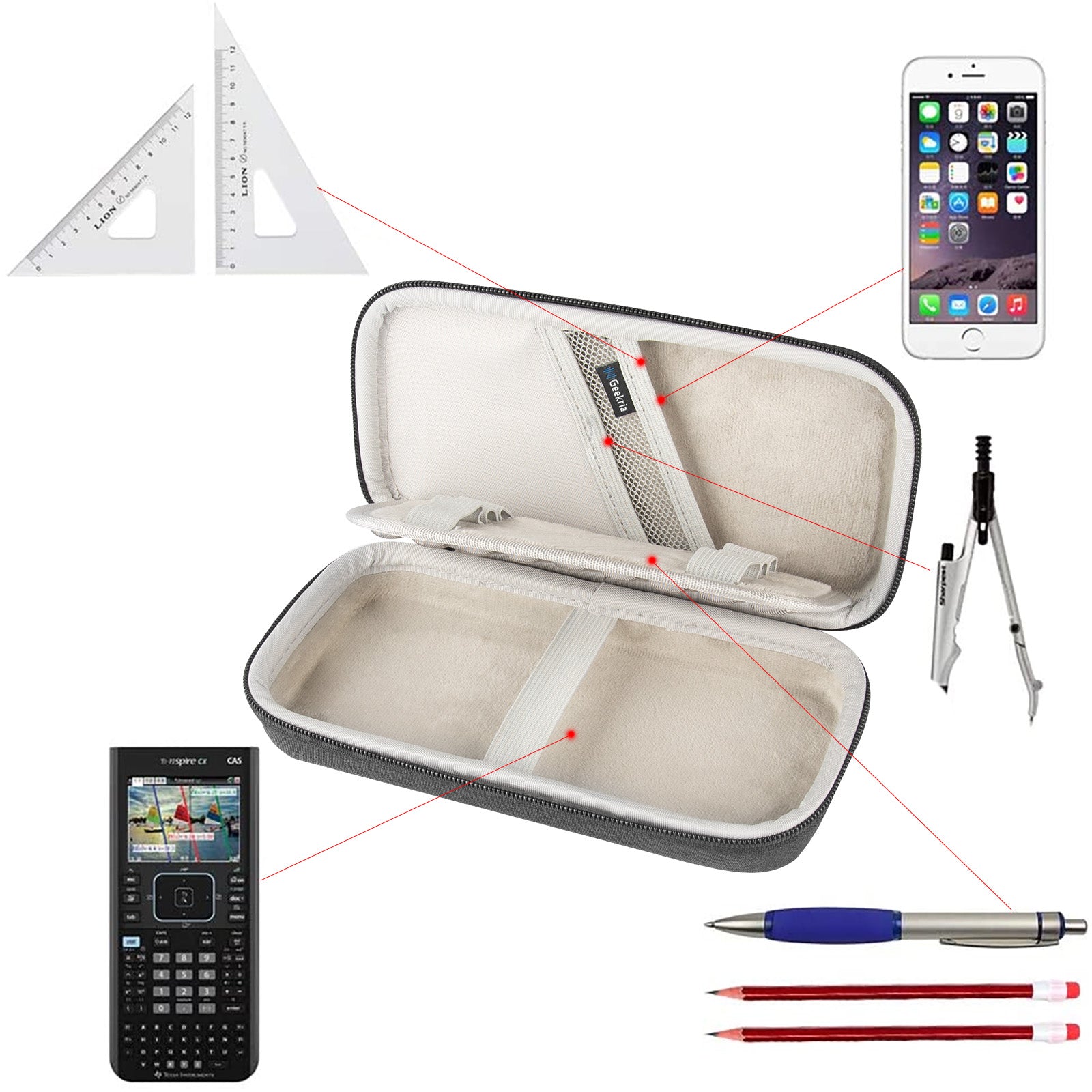 Geekria Shield Case for Texas Instruments TI-84 Plus CE Color, TI-83 P