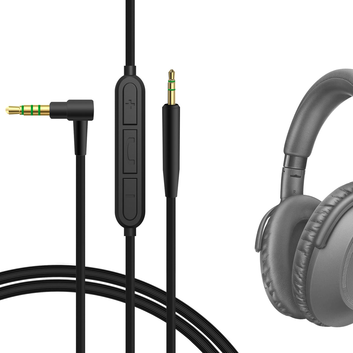 Geekria Audio Cable with Mic Compatible with Sennheiser Momentum 4, PXC 550, PXC 550 II, ACCENTUM Plus Headphones Cable, 2.5mm to 3.5mm Replacement Stereo Cord with Inline Microphone (4 ft/1.2 m) Geekria Audio Cable with Mic Compatible with Sennheiser Momentum 4, PXC 550, PXC 550 II, ACCENTUM Plus Headphones Cable, 2.5mm to 3.5mm Replacement Stereo Cord with Inline Microphone (4 ft/1.2 m)
