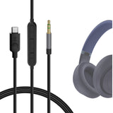 Geekria USB-C Digital to Audio Cable with Mic Compatible with Beats Studio Pro Studio 3 Solo 4 Solo 3 Cable, Replacement Type-C Aux Audio Cord with Inline Microphone and Volume Control (4ft/1.2m)