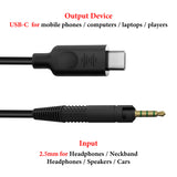 Geekria Audio Cable Compatible with Sennheiser HD 620S/599/599SE/ 598/598SE/560S/ 400PRO/579/569/ 550/505 Headphones, USB-C to 2.5mm Replacement Stereo Cord (5.6ft/1.7m)