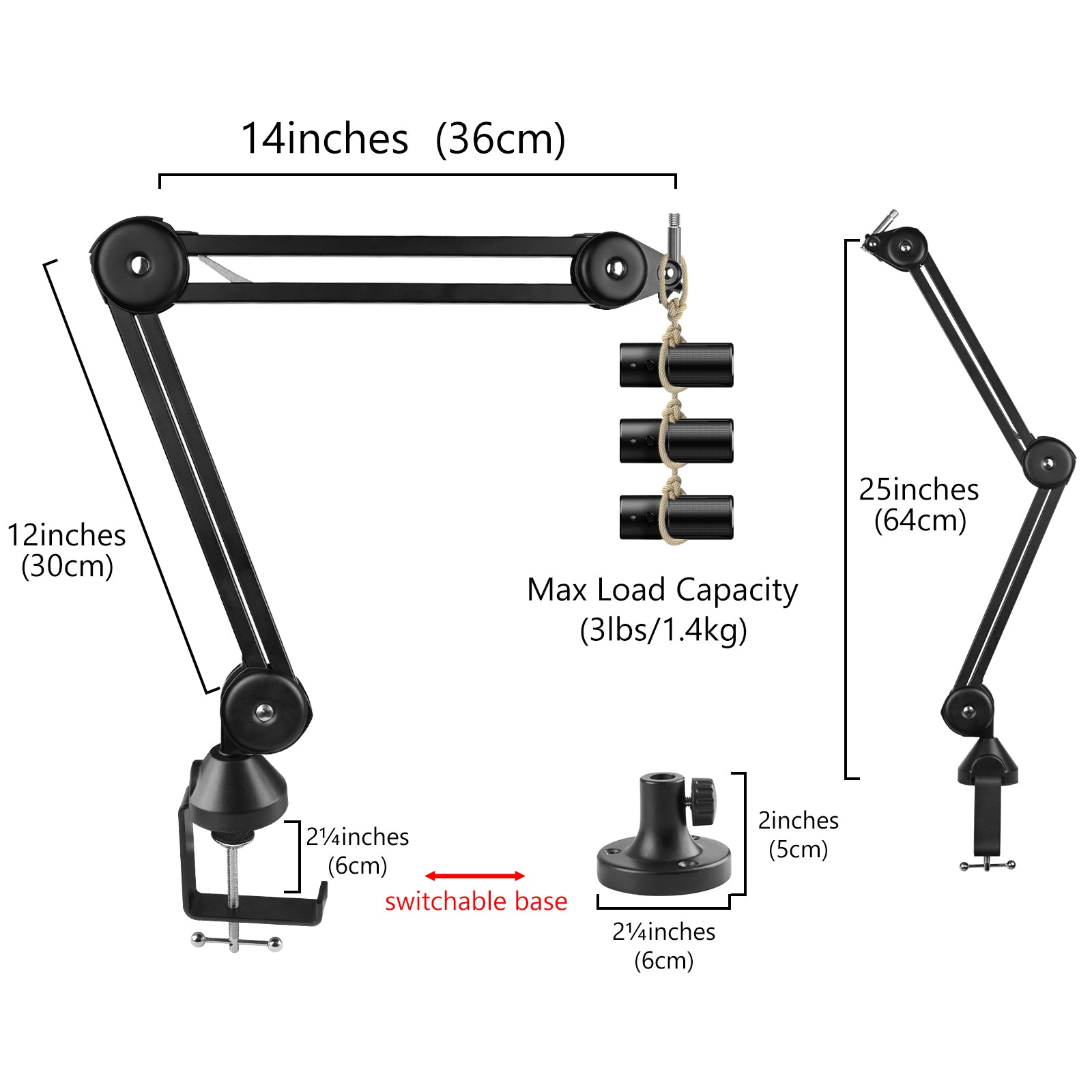 Microphone Adapter 5/8” to 3/8” Mic to Tripod (Compatible for Razer seiren  mini and others!)