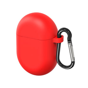 Geekria Silicone Case Cover Compatible with Google Pixel Buds Pro True Wireless Earbuds, Earphones Skin Cover, Protective Carrying Case with Keychain Hook, Charging Port Accessible (Red)