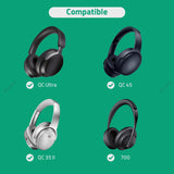 Geekria Audio Cable Compatible with Bose QC Ultra, QuietComfort, QC 45/35II/35/25/SE, 700 Headphones Cable, 3.5mm to 2.5mm Replacement Stereo Cord (4 ft/1.2 m)