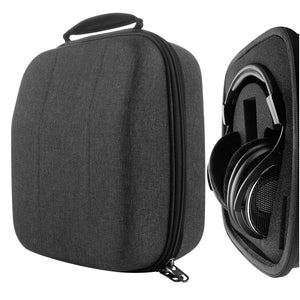 Geekria Shield Case for Large Sized Over-Ear Headphones, Replacement Protective Hard Shell Travel Carrying Bag with Cable Storage, Compatible with HiFiMAN HE1000 V2, SHURE Headsets (Dark Grey)