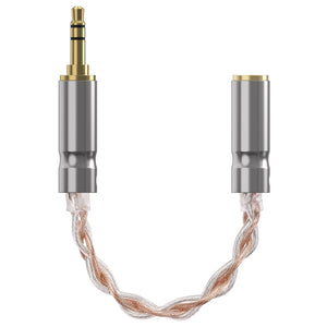 Geekria 3.5mm (1/8'') Stereo Male to 2.5mm Balanced Female Headphones Adapter, Copper and Silverplated Upgrade Cable Conversion Audio Dongle Cable (0.5ft)