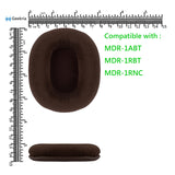 Geekria Comfort Velour Replacement Ear Pads for Sony MDR-1ABT, MDR-1RBT, MDR-1RNC Headphones Ear Cushions, Headset Earpads, Ear Cups Cover Repair Parts (Brown)