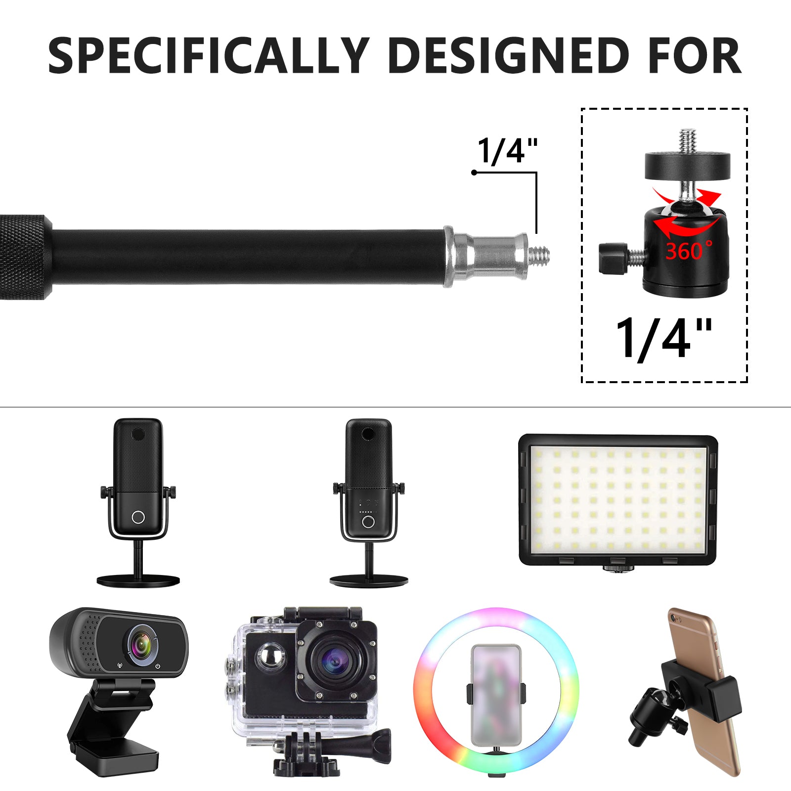 Geekria for Creators Microphone Arm Compatible with Elgato