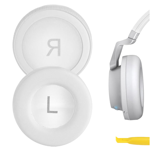Geekria QuickFit Replacement Ear Pads for AKG K845BT, K845, K545, K540 Headphones Ear Cushions, Headset Earpads, Ear Cups Cover Repair Parts (White)