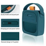 Geekria Silicone Speaker Case Cover Compatible with Bose SoundLink Micro II, Protective Soft Skin, Replacement Portable Speakers Travel Carrying Sleeve with Keychain Hook (Dark Blue)