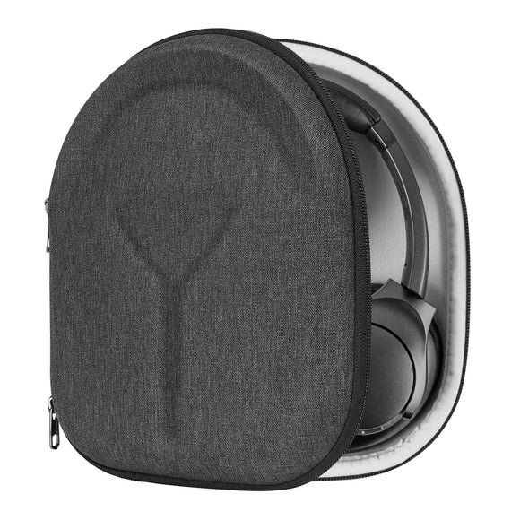 Geekria Shield Headphones Case Compatible with Anker Soundcore Life Q20i, Life Q20+, Life Q20 Case, Replacement Protective Hard Shell Travel Carrying Bag with Cable Storage (Dark Grey)