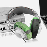 Geekria 2 Pairs Flex Fabric Headphones Ear Covers, Washable & Stretchable Sanitary Earcup Protectors for Large Over-Ear Headset Ear Pads, Sweat Cover for Warm & Comfort (L / Green)