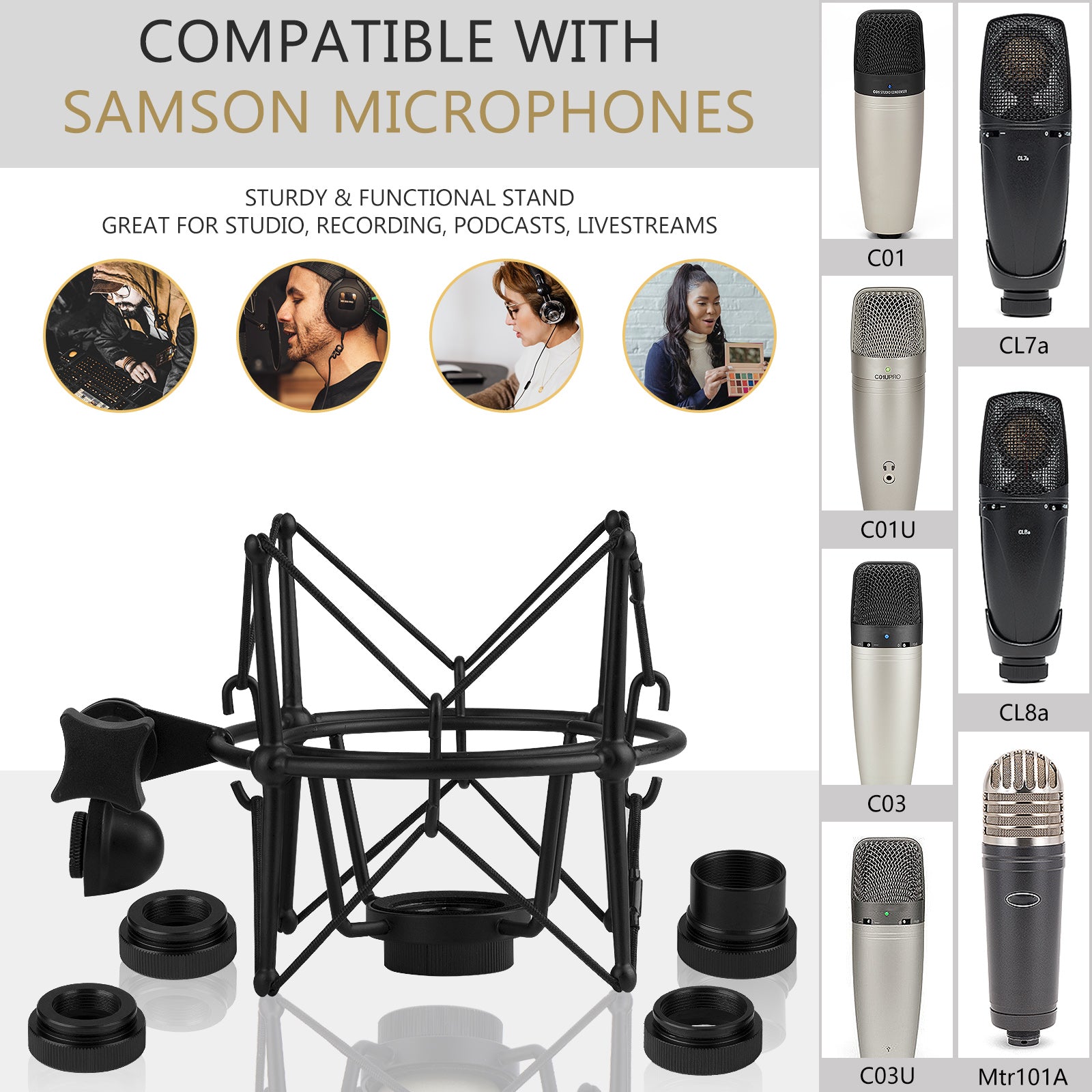 Aazon.co: Geekria For Creators Icrophone Shock Ount, Ic Anti...