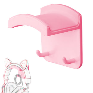 Geekria Gaming Headset Headphone Hook Holder, Headphone Wall Mount Headset Holder, Headsets Hanger Compatible with Razer, Bose, SONY, Sennheiser, ATH, AKG, JBL, Beats (Pink)