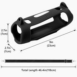 Geekria Silicone Speaker Case Cover Compatible with JBL Charge 6, Protective Soft Skin, Replacement Portable Speakers Travel Carrying Sleeve with Shoulder Strap (Black)