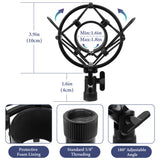 Geekria for Creators Telescoping Tabletop Microphone Stand, Adjustable Desk Mic Holder with Weighted Base, Shock Mount, Mic Clip, Compatible with ATH AT2020, AT2020USB+, AT2035, ATR2500x