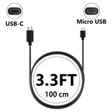 Geekria for Creators USB-C to Micro USB Microphone Cable, Compatible with Shure MV7, MV88+, MV5, MV51, MVi, Replacement Mic Cord 3.3 ft / 100 CM (Black)