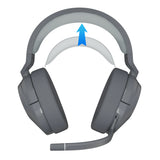 Geekria Protein Leather Headband Pad Compatible with Corsair HS55, HS55 PRO Headphones, Replacement Band Repair Part (Grey)