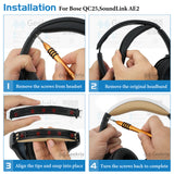 Geekria Protein Leather Headband Pad Compatible with Bose SoundLink AE2, QC25 Headphones, Replacement Band Repair Part (White+Brown)