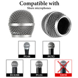 Geekria for Creators Microphone Replacement Grille for Shure PG48, PGX2, BLX288, PG24 Mic Head Cover, Microphone Ball Head Mesh Grill, Capsule Parts (Silver / 2 Pack)