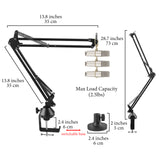 Geekria for Creators Microphone Arm Compatible with Rode PodMic, NT-USB, NT1-A, NT1, Mic Boom Arm Mount with Table Flange Adapter, Suspension Stand, Mic Scissor Arm, Desk Mount Holder