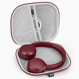 Geekria Shield Headphones Case Compatible with Sony WH-CH520/CH510, AKG Y50BT, JBL Tune 510BT, Replacement Hard Shell Travel Carrying Bag with Cable Storage (Red)