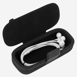 Geekria Earphone Carrying Case, Magnetic Closure Storage Case for Wired Earphones, Earbuds, Charging Cables, Memory Cards, USB Flash Drives, Hard Shell Portable Travel Bag (Black)