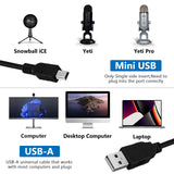 Geekria for Creators USB-A to Mini-USB Microphone Cable 10 ft / 300 CM, Compatible with Logitech for Creators Blue Yeti, Yeti Pro, Snowball iCE, Mic Cord (Black)