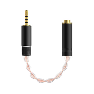Geekria 2.5mm Balanced Male to 4.4mm Balanced Female Headphones Adapter, Copper and Silverplated Upgrade Cable Conversion Audio Dongle Cable (0.5feet)