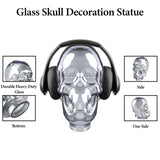 Geekria Glass Skull Decoration Statue Headphone Stand, Translucent, Durable Heavy-Duty Glass, Gamer Headset Stand For Desk, And Headphone Table Display Holder (Translucent)