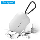 Geekria Silicone Case Cover Compatible with Soundcore by Anker C50i True Wireless Earbuds, Protective Earphones Skin Cover with Keychain Hook, Charging Port Accessible (White)