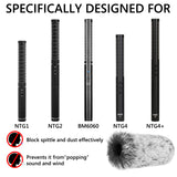 Geekria for Creators Furry Windscreen for 0.8'' (20mm) Diameter Shotgun Microphone, Mic DeadCat Wind Cover Muff, Windbuster, Fluff Cover Windshield Compatible with BOYA, Rode (14cm / 2 Pack)