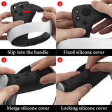 Geekria Silicone Controller Cover Compatible with PS VR2, Anti-Fall Protective Handle Sleeve for VR Accessories, Touch Controller Grip Cover, Controller Caps (Black, 1Pair)