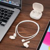 Geekria 2 Pack Earbuds Magnetic Anti-Lost Strap Compatible with Soundcore by Anker Liberty 4 Pro, P40i, Liberty 4 NC Soft Silicone Earphones Lanyard, Headphones Neck Rope Cord (White)