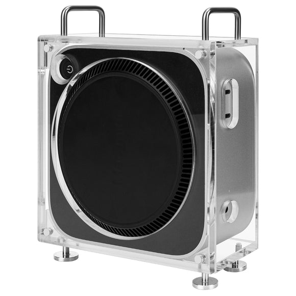 Geekria Computer Chassis Stand, Clear Acrylic Chassis Case, Compatible with Apple 2024 Mac Mini Desktop Computer, Apple 2024 Mac Mini M4 / 2024 Mac Mini M4 Pro Stand - Accessories (Transparent)