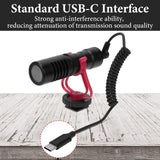 Geekria for Creators USB C to 3.5mm TRS Microphone Coiled Cable 20 inch / 50 CM, Compatible with Rode VideoMicro, VideoMic GO II, Wireless GO II, Mic Cord for Vlog and Podcast (Black)