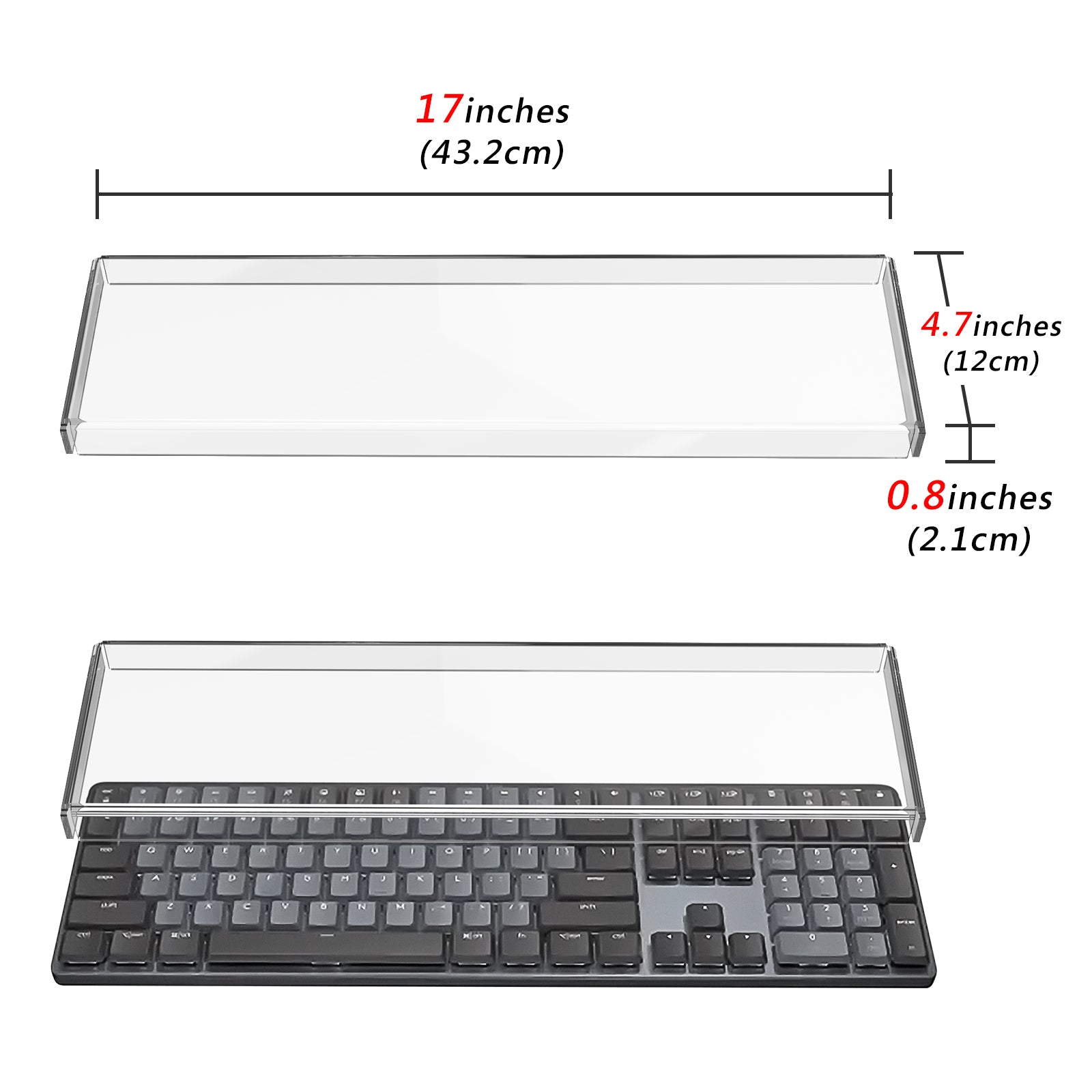 Geekria Full Size Keyboard Dust Cover, Clear Acrylic Keypads Cover for