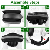 Geekria Large Hook and Loop Headband Cover + Headband Pad Set/Headband Protector with Zipper No Tool Needed, Compatible with Corsair, JBL, Logitech, Razer, Sennheiser, Turtle Beach (Cooling-Gel)