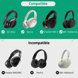 Geekria NOVA Headphones Pouch, Replacement Protective Travel Carrying Bag with Cable Storage, Compatible with Bose QC Ultra II, Sony WH-1000XM6, JBL Tour One M3 and More Headset (Black)