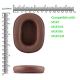 Geekria QuickFit Replacement Ear Pads for Audio-Technica ATH-MSR7 MSR7NC MSR7BK MSR7GM Headphones Ear Cushions, Headset Earpads, Ear Cups Cover Repair Parts (Brown)