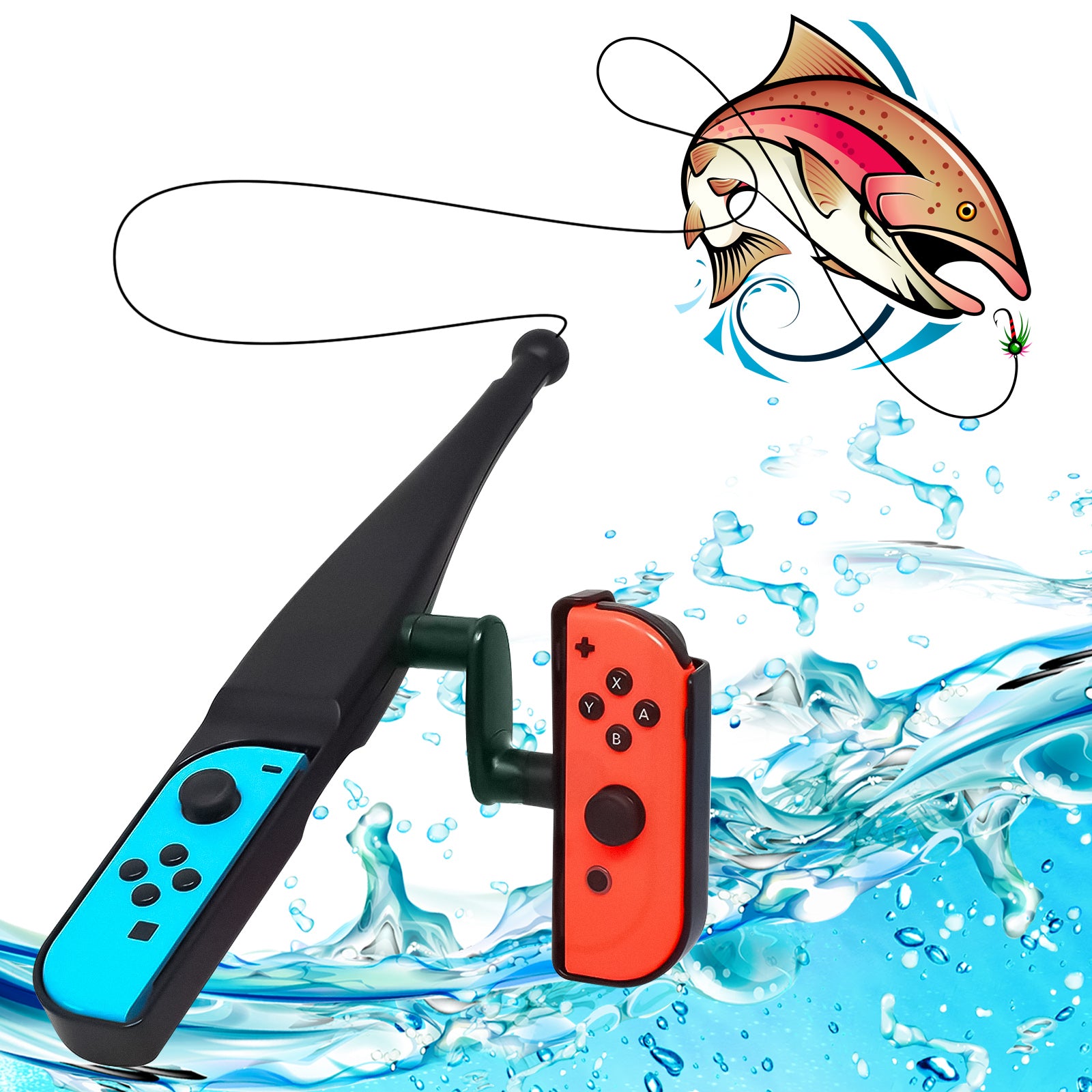 Geekria Fishing Rod Compatible with Switch Joy-Con Game Kit Compatible