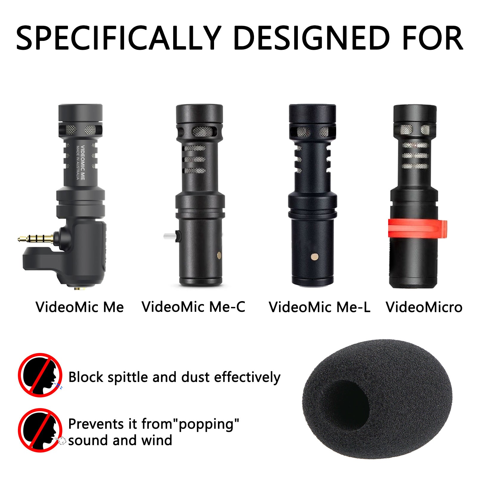 Geekria for Creators Foam Windscreen Compatible with RODE VideoMicro,