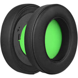 Geekria QuickFit Ear Pads for Razer Kraken Pro V2, 7.1 V2, 7.1 Chroma V2, Kraken Pro V2 Pewdiepie/Stormtrooper Edition Headphones Ear Cushions, Ear Cups Cover Repair Parts (Black / Green)