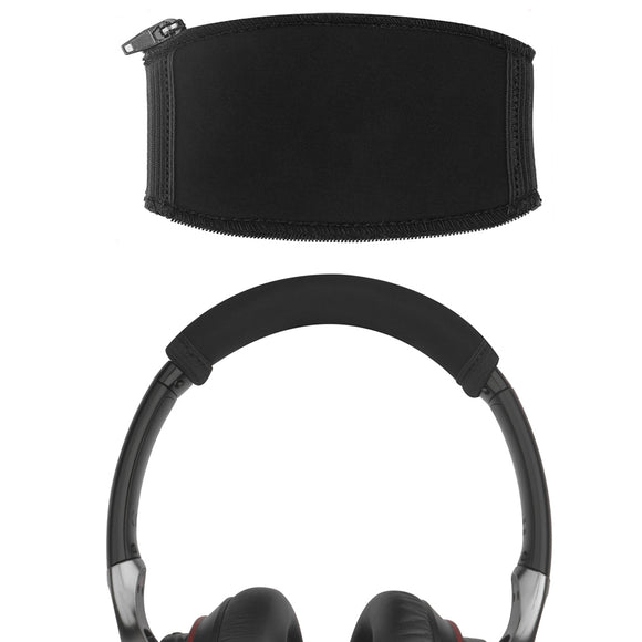 Geekria Flex Fabric Headband Cover Compatible with Sony MDR-10RBT, MDR-10RNC, MDR-10R Headphones, Head Cushion Pad Protector, Replacement Repair Part, Sweat Cover, Easy DIY Installation (Black)