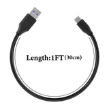 Geekria USB Earbuds Vegan Leather Fast Charger Cable Compatible with JayBird VISTA 2, JBD-VST-001, VISTA Charger, USB to USB-C Replacement Power Short Charging Cord (1ft / 30cm 2Pack)