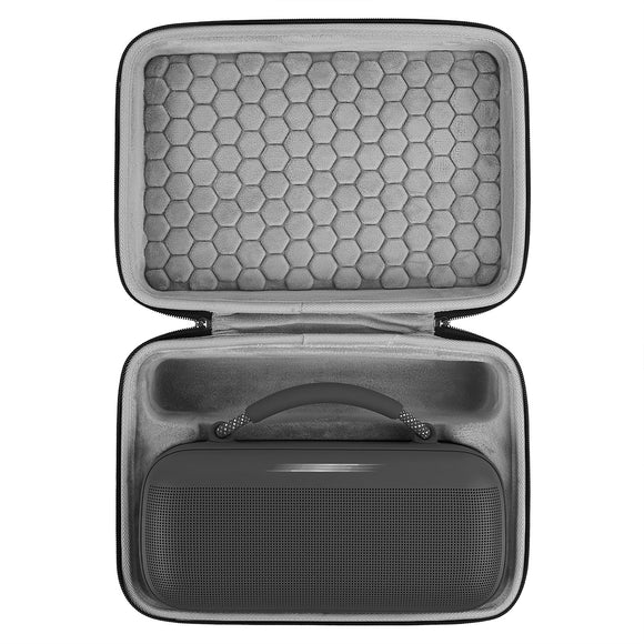 Geekria Shield Speaker Case Compatible with Bose Soundlink Max Case Cover, Replacement Hard Shell Portable Speaker Protective Carrying Bag with Cable Storage (Dark Grey)