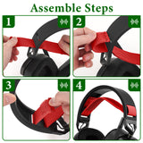 Geekria Flex Fabric Headband Pad Compatible with Corsair HS80 RGB, HS80 MAX Headphones Replacement Band, Repair Part (Red)